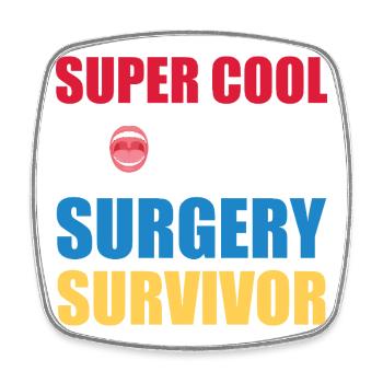 Super Cool Tonsil Surgery Survivor Design - Square fridge magnet - white - Front