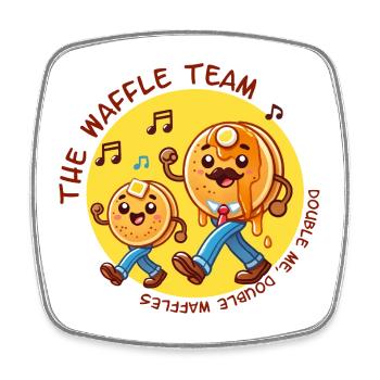Team Waffle - Square fridge magnet - white - Front