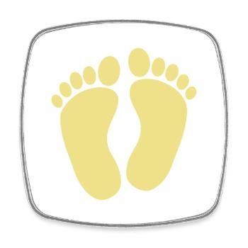 Pieds de bébé - Magnet carré - blanc - Devant