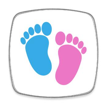 Pieds de bébé - Magnet carré - blanc - Devant