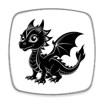 Baby dragon - Square fridge magnet - white - Front