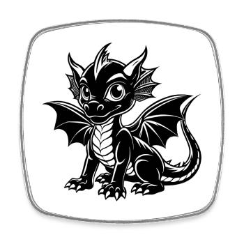 Baby dragon - Square fridge magnet - white - Front