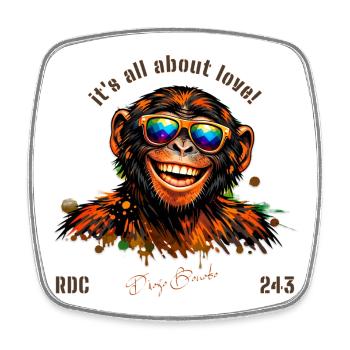 Diogo Bonobo from DRC - Viereckiger Kühlschrankmagnet - Weiß - Vorne