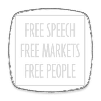 Marché de la liberté d’expression Peuple Libertarian Freedom Logo - Magnet carré - blanc - Devant