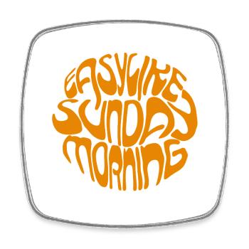 Psychedelic Sunday Round - Square fridge magnet - white - Front