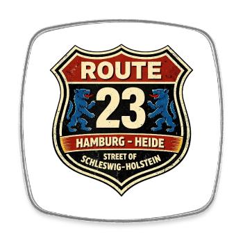 Route 23 Hamburg Heide Shield - Magnet carré - blanc - Devant