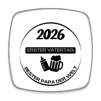 Première fête des pères – Chemise pour papa et enfant - Magnet carré - blanc - Devant