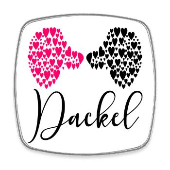 Dackel Hunde Liebe - Viereckiger Kühlschrankmagnet - Weiß - Vorne