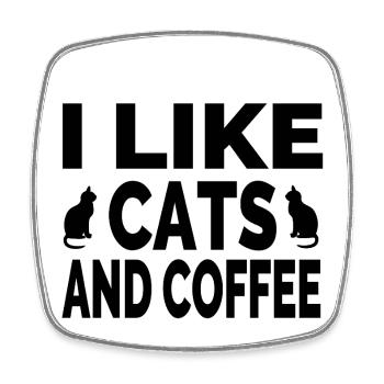 feline - Square fridge magnet - white - Front