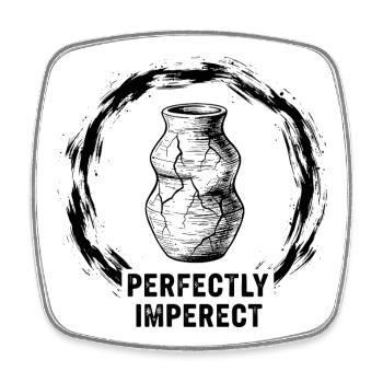Perfectly Imperfect Vase - Viereckiger Kühlschrankmagnet - Weiß - Vorne