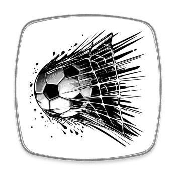 Fußball Ball - Viereckiger Kühlschrankmagnet - Weiß - Vorne