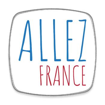Allez la France Football - Magnet carré - blanc - Devant