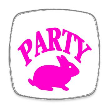 Party - Viereckiger Kühlschrankmagnet - Weiß - Vorne