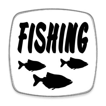 Angling - Square fridge magnet - white - Front