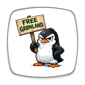 Logo t-shirt Penguin Protest Free Greenland - Magnet carré - blanc - Devant