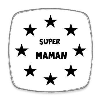 Super-Mama - Viereckiger Kühlschrankmagnet - Weiß - Vorne