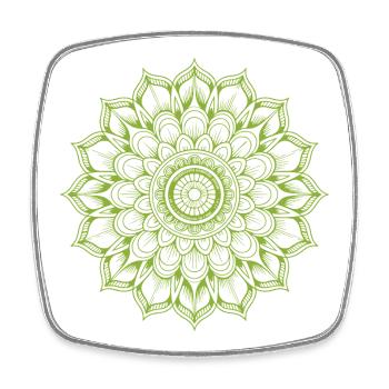 Mandala - Viereckiger Kühlschrankmagnet - Weiß - Vorne