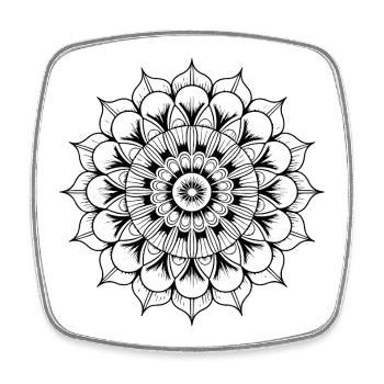 Mandala - Viereckiger Kühlschrankmagnet - Weiß - Vorne