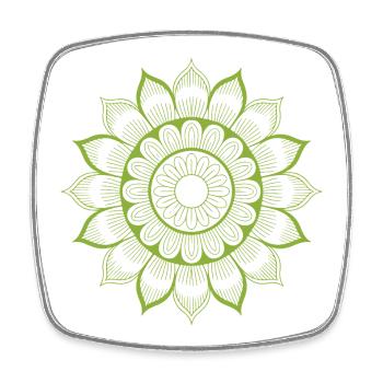 Mandala - Viereckiger Kühlschrankmagnet - Weiß - Vorne
