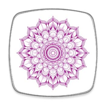 Mandala - Viereckiger Kühlschrankmagnet - Weiß - Vorne