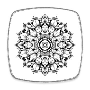 Mandala - Viereckiger Kühlschrankmagnet - Weiß - Vorne