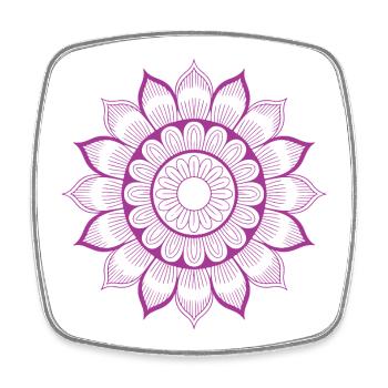 Mandala - Viereckiger Kühlschrankmagnet - Weiß - Vorne