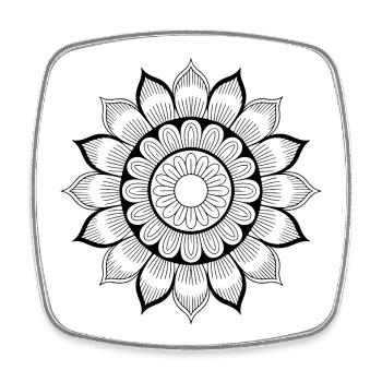 Mandala - Viereckiger Kühlschrankmagnet - Weiß - Vorne