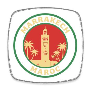 Marrakech Maroc Marocain Marocaine - Magnet carré - blanc - Devant