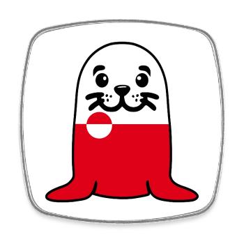 Seal Greenland - Square fridge magnet - white - Front