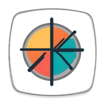 Minimal Geometric Circle Emblem - Viereckiger Kühlschrankmagnet - Weiß - Vorne