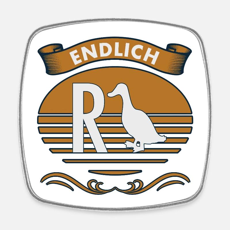 Endlich Rente - Viereckiger Kühlschrankmagnet - Weiß