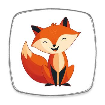 Bezaubernder kleiner Fuchs, süßes Kind-Illustration - Viereckiger Kühlschrankmagnet - Weiß - Vorne