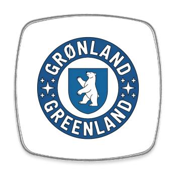 Greenland - T-shirt à badge circulaire - Magnet carré - blanc - Devant