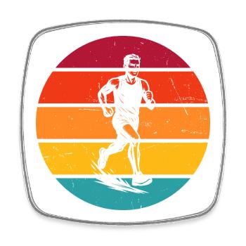 Frisches Running Motiv für Rennen - Viereckiger Kühlschrankmagnet - Weiß - Vorne