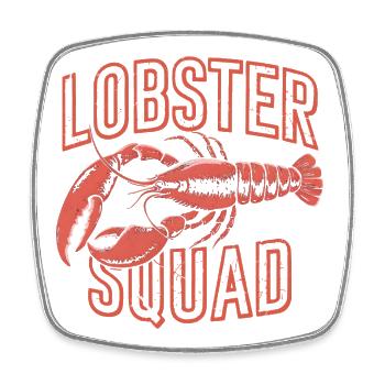 Lobster Squad Vintage Seafood Team - Viereckiger Kühlschrankmagnet - Weiß - Vorne