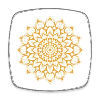 Mandala - Viereckiger Kühlschrankmagnet - Weiß - Vorne