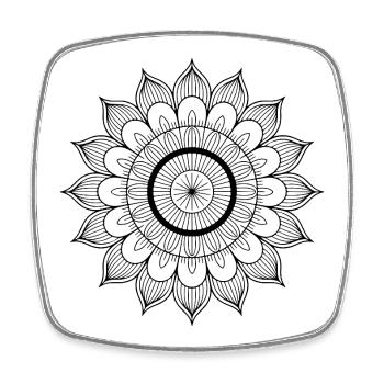 Mandala - Viereckiger Kühlschrankmagnet - Weiß - Vorne