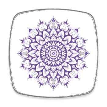 Mandala - Viereckiger Kühlschrankmagnet - Weiß - Vorne