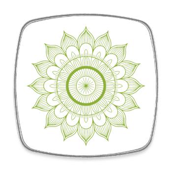 Mandala - Viereckiger Kühlschrankmagnet - Weiß - Vorne