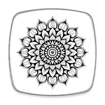 Mandala - Viereckiger Kühlschrankmagnet - Weiß - Vorne