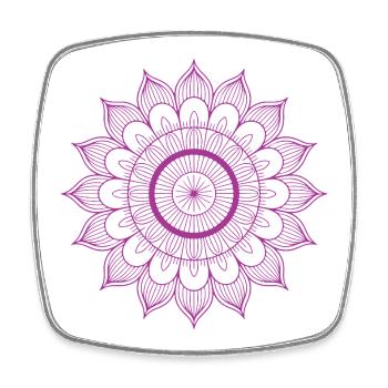 Mandala - Viereckiger Kühlschrankmagnet - Weiß - Vorne