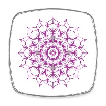 Mandala - Viereckiger Kühlschrankmagnet - Weiß - Vorne