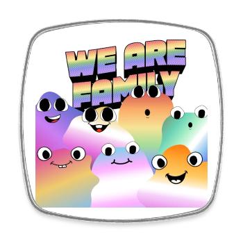 Familie Pride - Viereckiger Kühlschrankmagnet - Weiß - Vorne