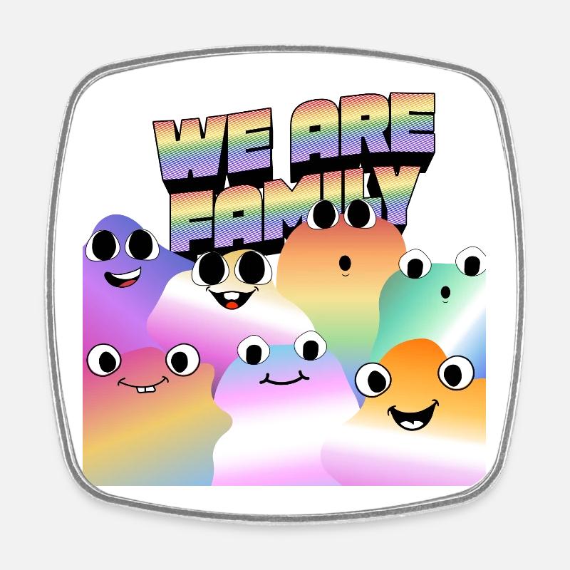 Famille Pride - Magnet carré - blanc