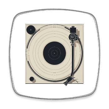 Platine minimaliste beige - Magnet carré - blanc - Devant