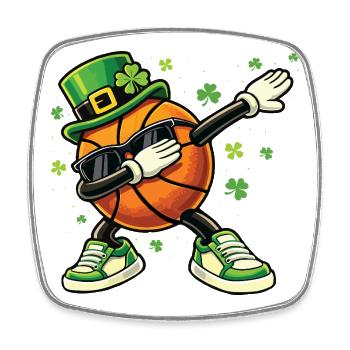 Basketball Leprechaun St Patrick’s St. Paddys - Square fridge magnet - white - Front