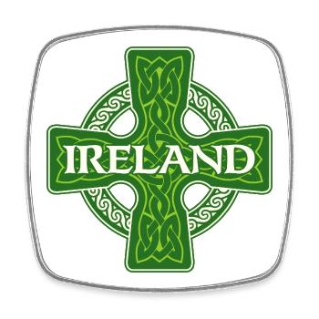 Ireland Celtic St Patrick’s Shamrock - St. Paddys - Square fridge magnet - white - Front