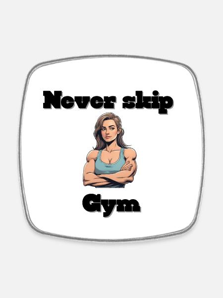 Strong fitness heroine illustration - Square fridge magnet - white