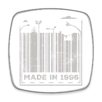 Fabriqué en 1996 - Magnet carré - blanc - Devant