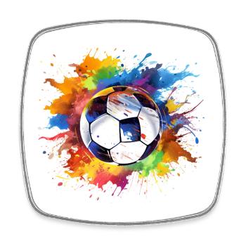 Fußball Ball Aquarell - Viereckiger Kühlschrankmagnet - Weiß - Vorne